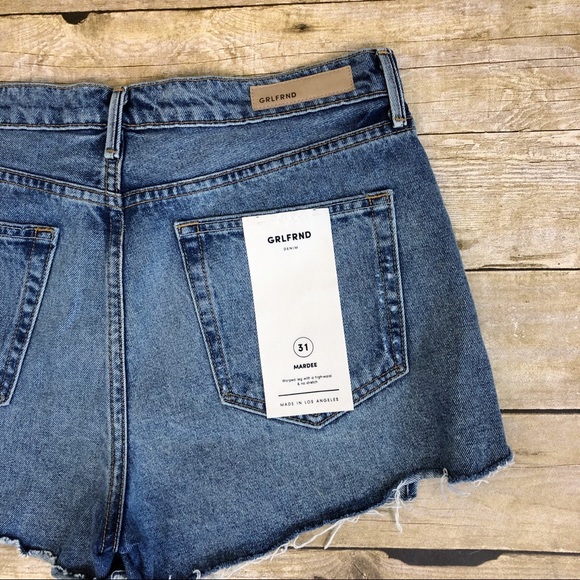 GRLFRND Mardee High Rise Cut Off Denim Shorts Size 31 - Picture 8 of 8